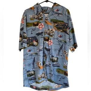 David Carey Original Catalina Island California Scenic Button Down Shirt